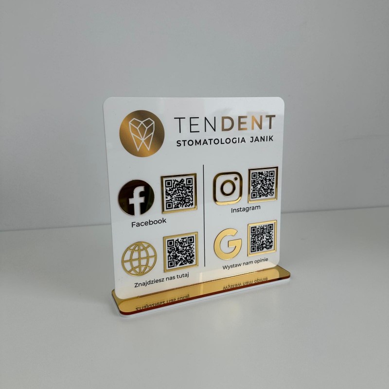 SCHILD MIT VIER QR-CODES 21 × 21 CM