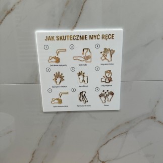 TABLICZKA INFORMACYJNA JAK SKUTECZNIE MYĆ RĘCE - 3D