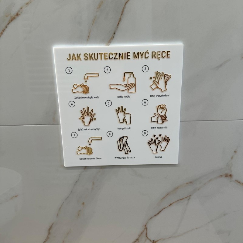 TABLICZKA INFORMACYJNA JAK SKUTECZNIE MYĆ RĘCE - 3D