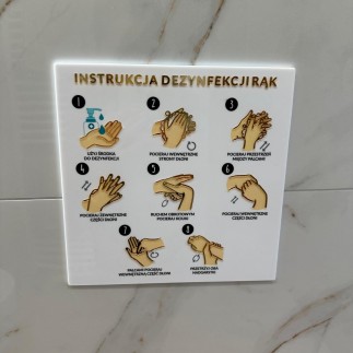 3D-INFORMATIONSSCHILD „ANLEITUNG ZUR HÄNDEDESINFEKTION“