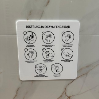 INFORMATIONSSCHILD „ANLEITUNG ZUR HÄNDEDESINFEKTION“