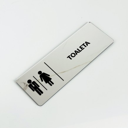 VERSPIEGELTES INFORMATIONSSCHILD „TOILETTE“