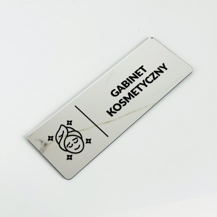 VERSPIEGELTES INFORMATIONSSCHILD „KOSMETIKSTUDIO“
