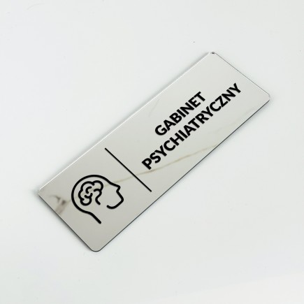 VERSPIEGELTES INFORMATIONSSCHILD „PSYCHIATRISCHE PRAXIS“