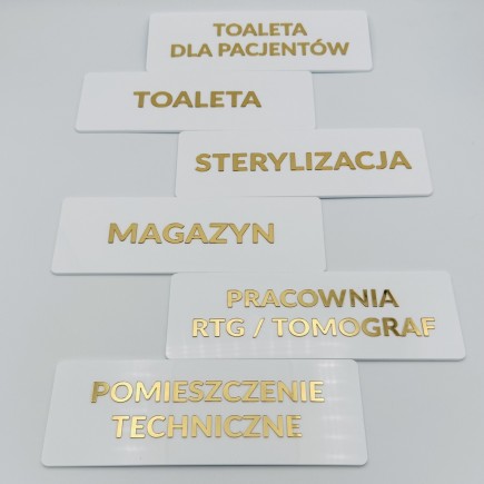 TABLICZKA Z OPISEM POMIESZCZENIA - 20x7cm - 3D