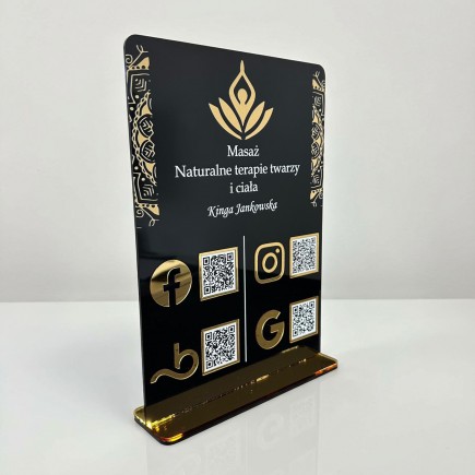 SCHILD MIT VIER QR-CODES A4
