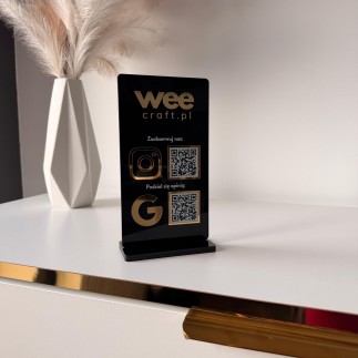 MINI-SCHILD MIT ZWEI QR-CODES