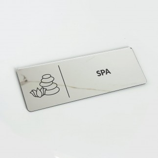 VERSPIEGELTES INFORMATIONSSCHILD „SPA-RAUM“