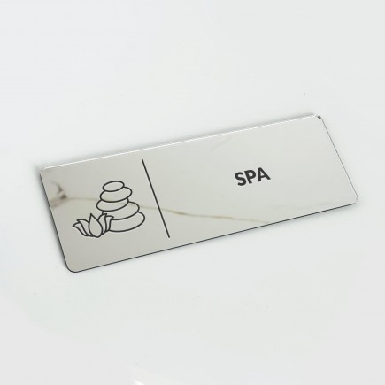 VERSPIEGELTES INFORMATIONSSCHILD „SPA-RAUM“