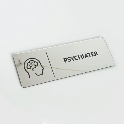 VERSPIEGELTES INFORMATIONSSCHILD „PSYCHIATRE“
