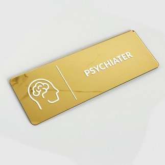 VERSPIEGELTES INFORMATIONSSCHILD „PSYCHIATRE“