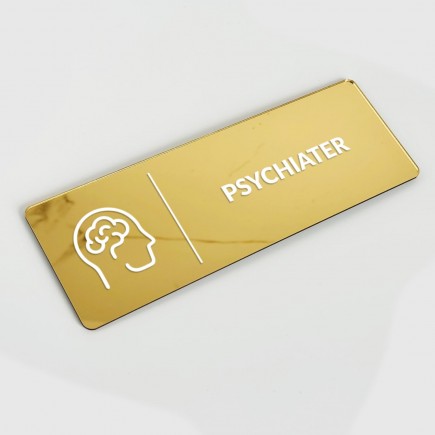 VERSPIEGELTES INFORMATIONSSCHILD „PSYCHIATRE“