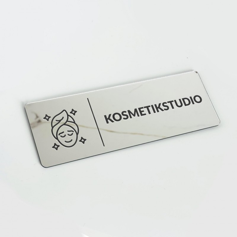 VERSPIEGELTES INFORMATIONSSCHILD „KOSMETIKSTUDIO“ VERSPIEGELTES INFORMATIONSSCHILD „KOSMETIKSTUDIO“