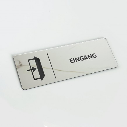 VERSPIEGELTES INFORMATIONSSCHILD „EINGANG“