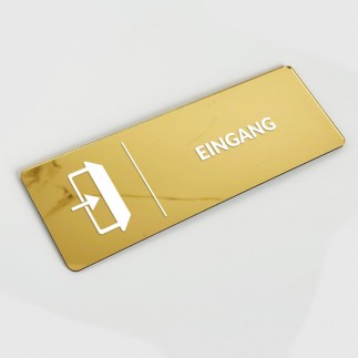 VERSPIEGELTES INFORMATIONSSCHILD „EINGANG“