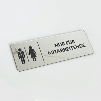 VERSPIEGELTES INFORMATIONSSCHILD „NUR FÜR MITARBEITER“