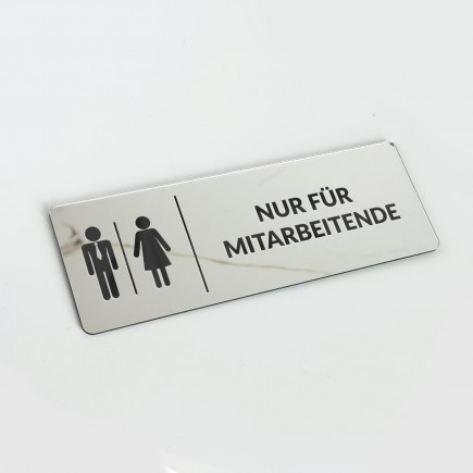 VERSPIEGELTES INFORMATIONSSCHILD „NUR FÜR MITARBEITER“