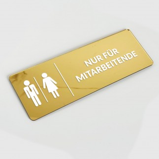 VERSPIEGELTES INFORMATIONSSCHILD „NUR FÜR MITARBEITER“