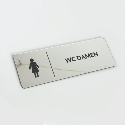 VERSPIEGELTES INFORMATIONSSCHILD „WC DAMEN“