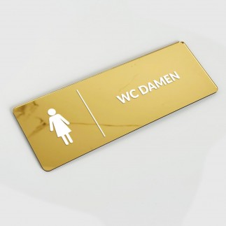 VERSPIEGELTES INFORMATIONSSCHILD „WC DAMEN“