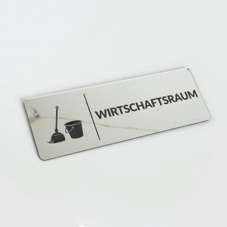 VERSPIEGELTES INFORMATIONSSCHILD „WIRTSCHAFTSRAUM“