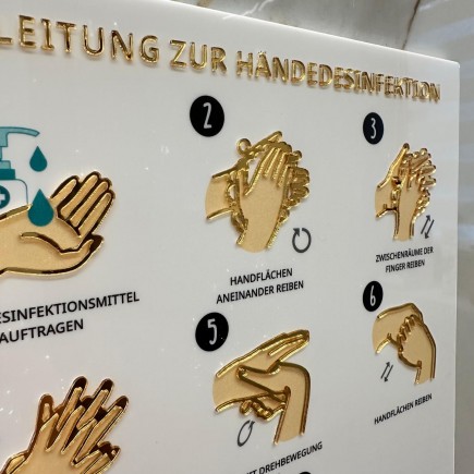 A4 3D-INFORMATIONSSCHILD ANLEITUNG ZUM HÄNDEWASCHEN