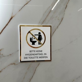 BITTE KEINEN MÜLL IN DIE TOILETTE WERFEN