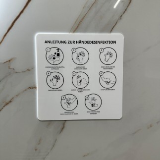 INFORMATIONSSCHILD „ANLEITUNG ZUR HÄNDEDESINFEKTION“