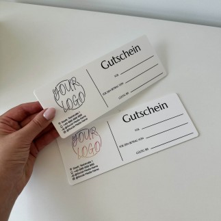 PREMIUM-GUTSCHEIN AUS ACRYL MIT UV-DRUCK IN WEISS
