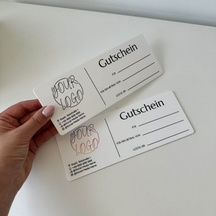 PREMIUM-GUTSCHEIN AUS ACRYL MIT UV-DRUCK IN WEISS
