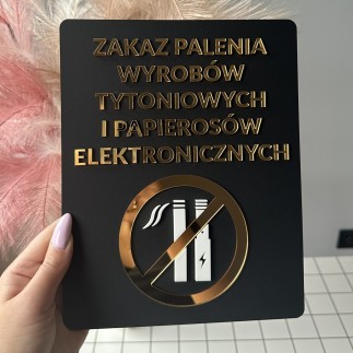 TABLICZKA INFORMACYJNA ZAKAZ PALENIA WYROBÓW TYTONIOWYCH I ELEKTRONICZNYCH - 3D
