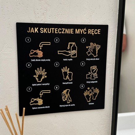 TABLICZKA INFORMACYJNA JAK SKUTECZNIE MYĆ RĘCE - 3D