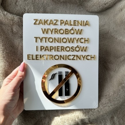 TABLICZKA INFORMACYJNA ZAKAZ PALENIA WYROBÓW TYTONIOWYCH I ELEKTRONICZNYCH - 3D