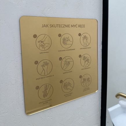 INFORMATIONSSCHILD ANLEITUNG ZUM HÄNDEWASCHEN – GRAVUR