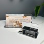 EXKLUSIVES SET AUS VOUCHERHALTER UND VISITENKARTENHALTER IN SILBERNER SPIEGELOPTIK