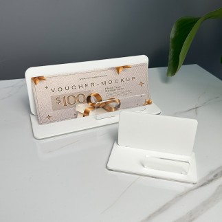 SET AUS VOUCHERHALTER UND VISITENKARTENHALTER IN WEISS