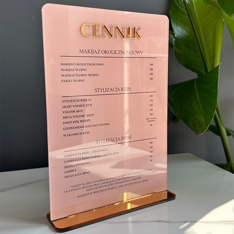 CENNIK A4 Z LUSTRZANYMI ELEMENTAMI